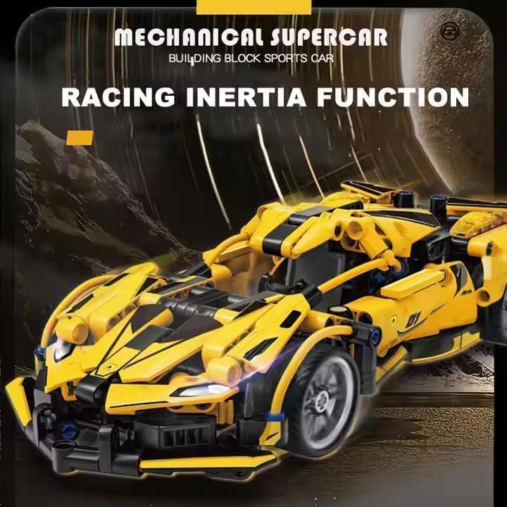 Super Car Block Yellow Building Set for Kids | Uoofer